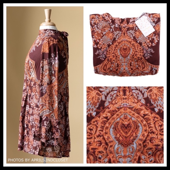 FREE PEOPLE BOHO LONG SLEEVES TUNIC DRESS NWT A2C - Picture 5 of 8